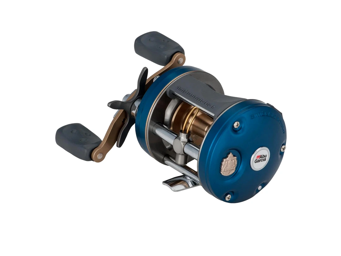 Abu Garcia Ambassadeur 6600 C4 round baitcasting reel on a white background