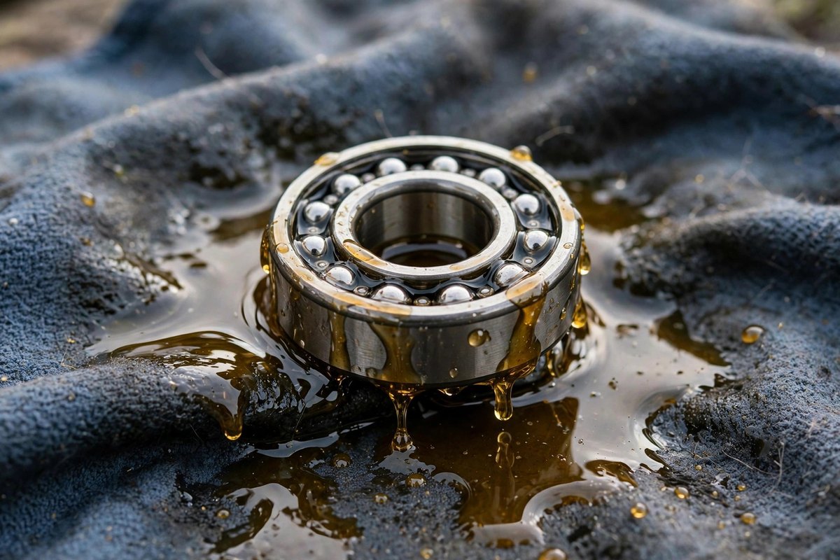 A spool bearing flooded with excess oil, which creates hydraulic drag