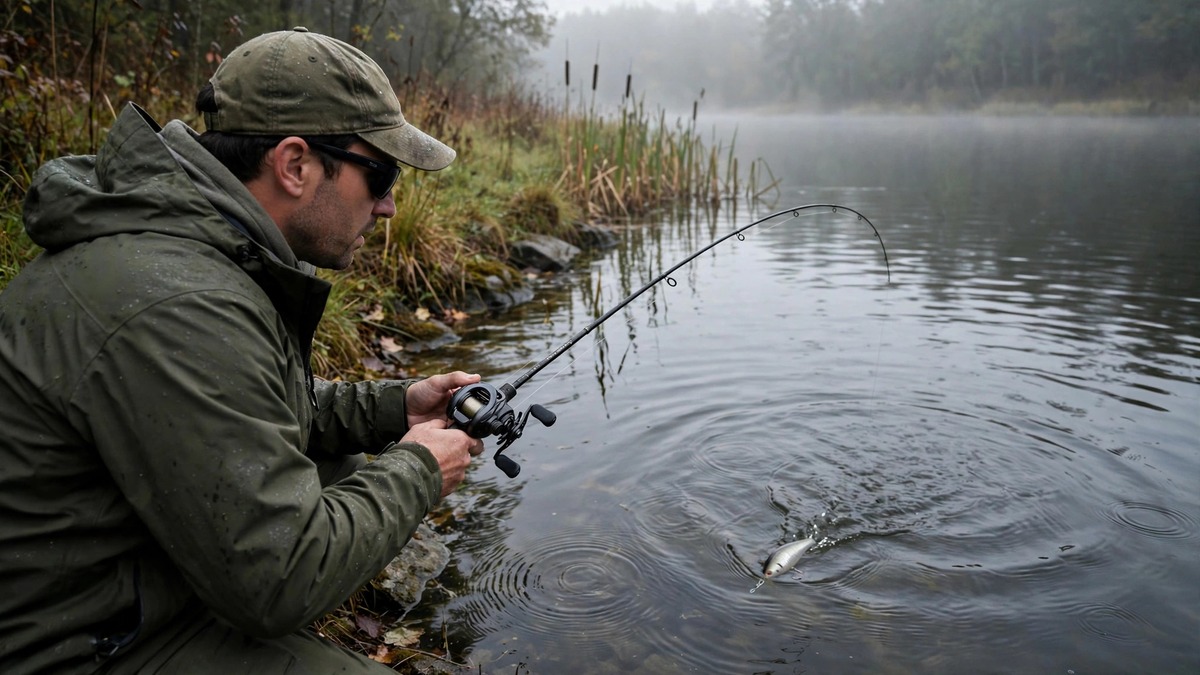 Steady retrieve, rod tip down.