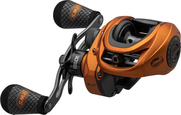 Lew's Mach Crush SLP baitcasting reel side view